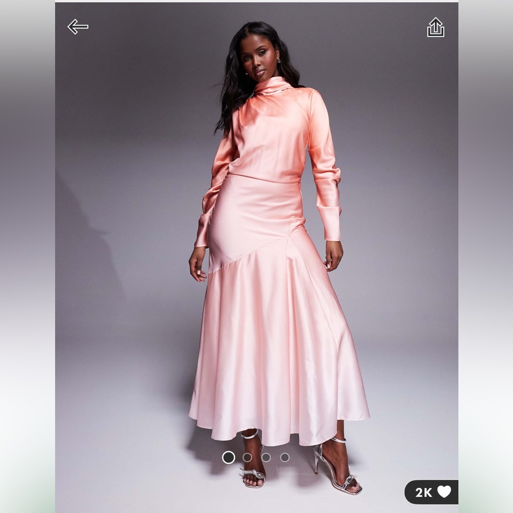 Elegant Pink Satin dress